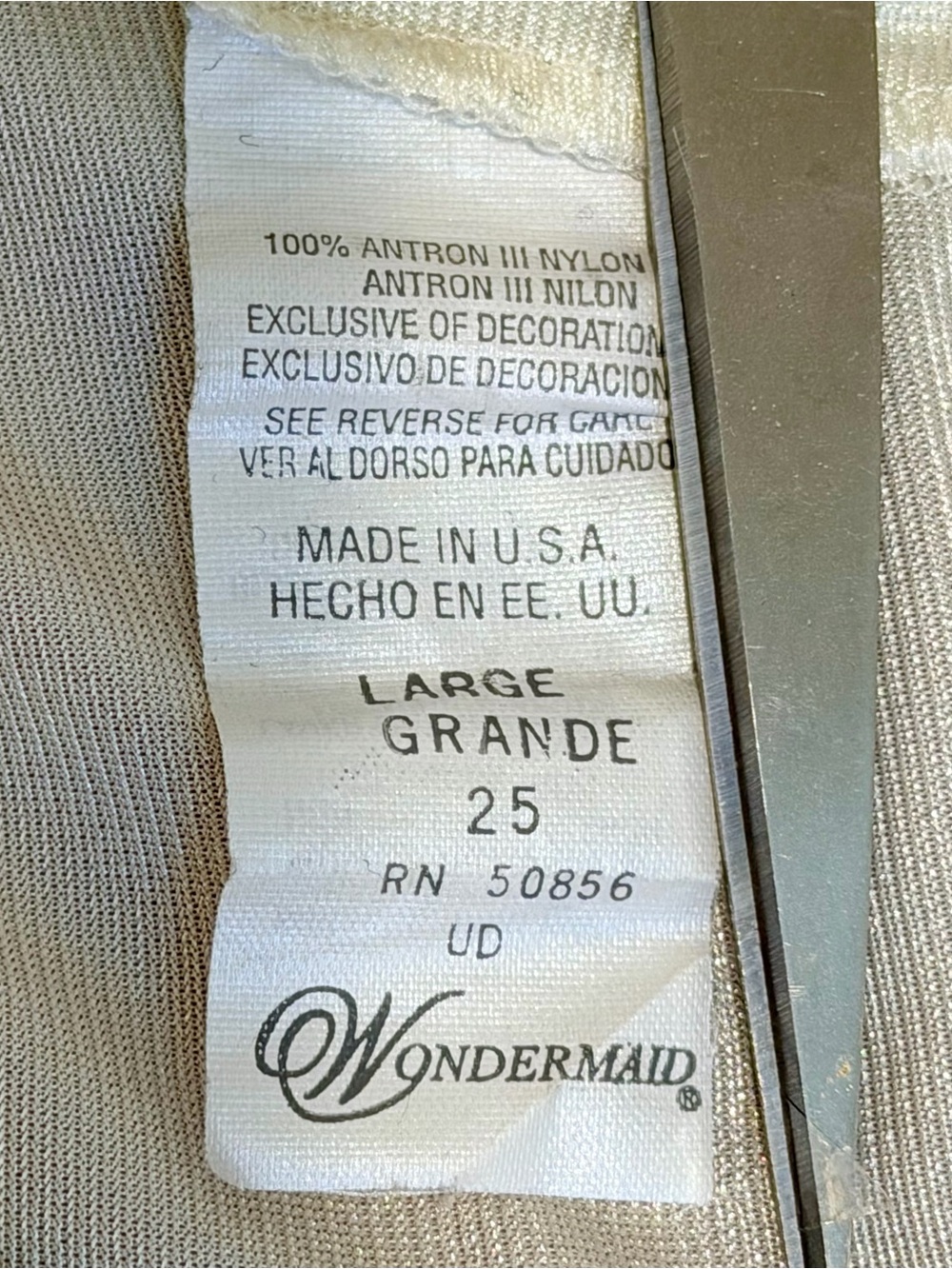 Vintage 70s Wondermaid Ivory Nylon Pettipants Slip Shorts Bloomers Sz L - Picture 4 of 8